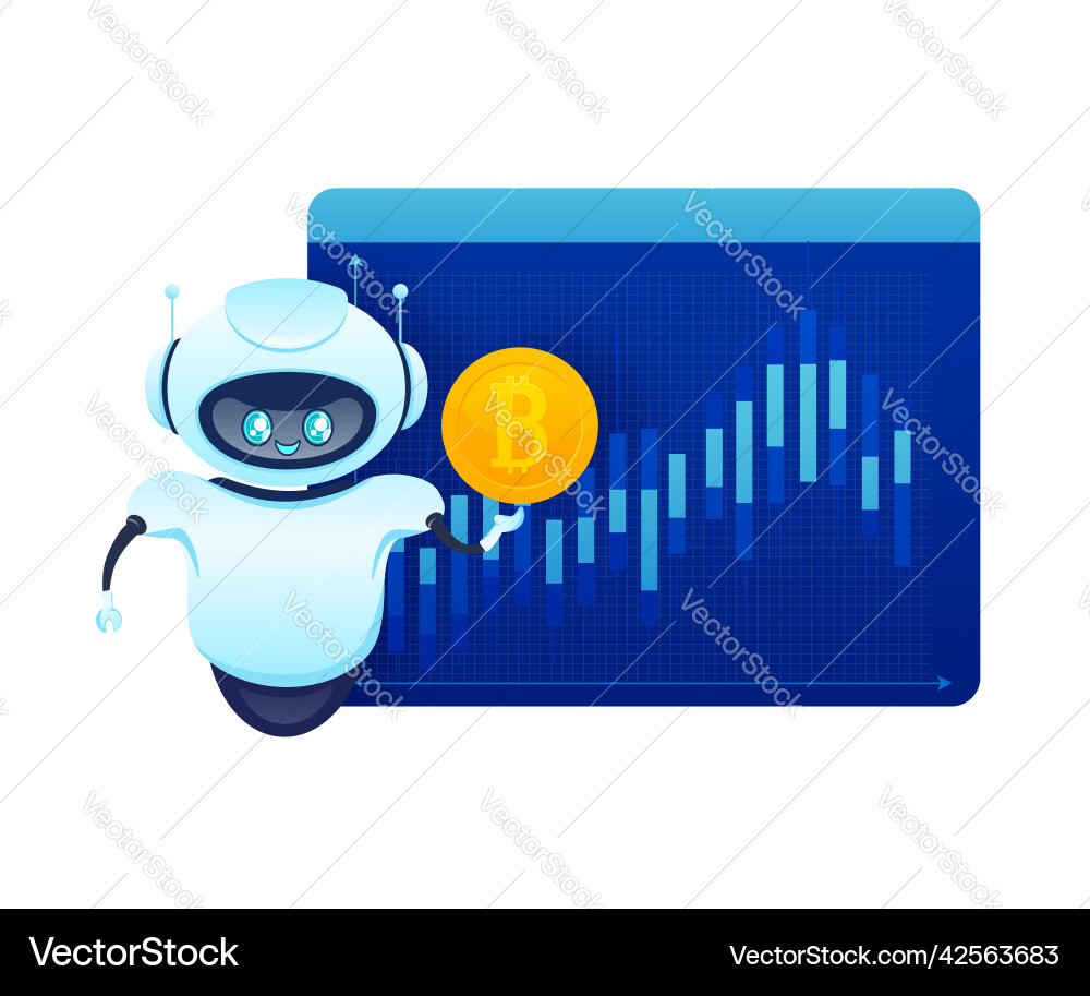 Trading bot stock concept artificial vector image