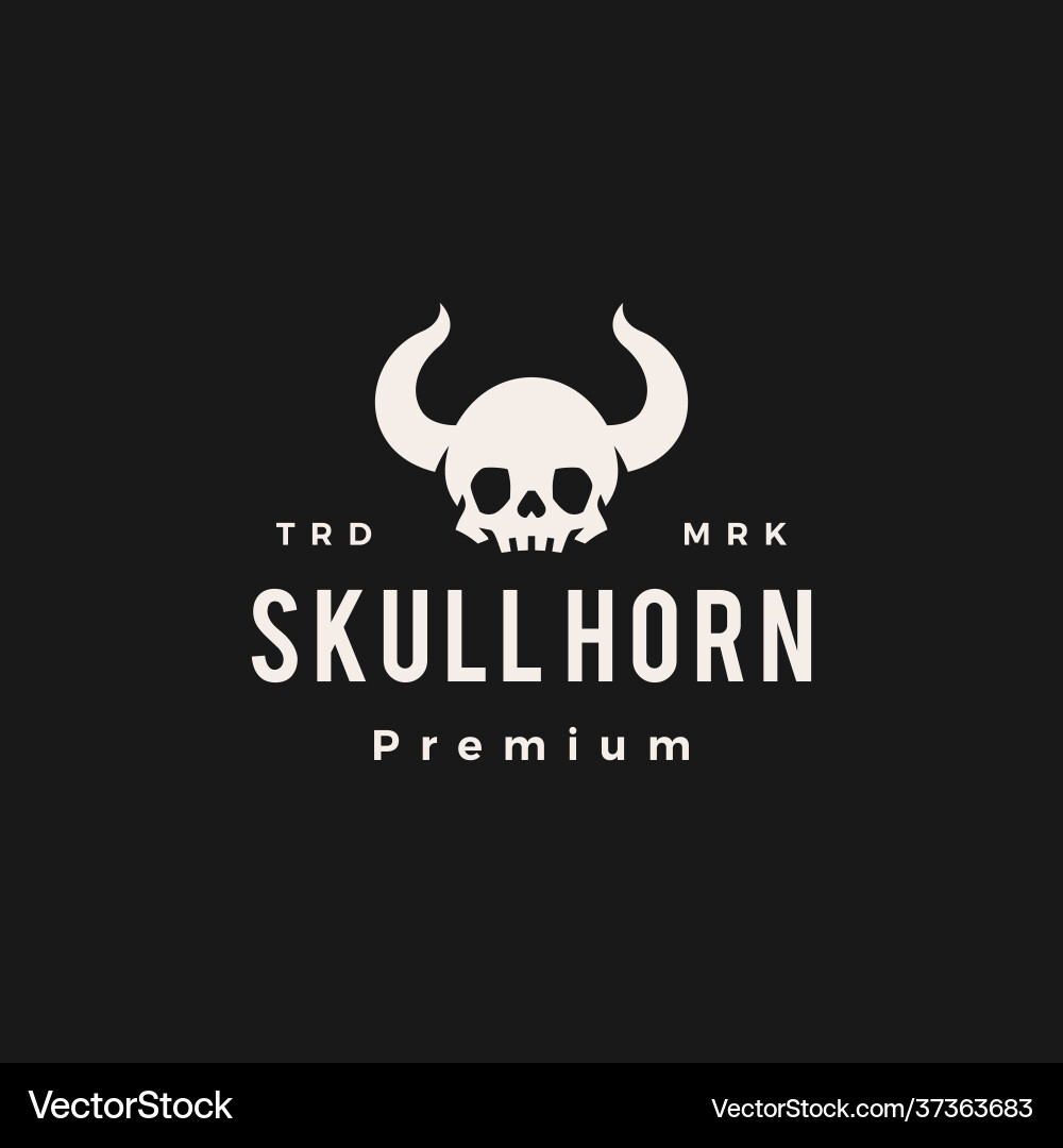 Vintage Bull Skull Icon vector image