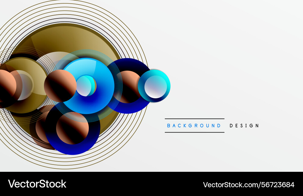 Abstract circles lines create dynamic visual blue Vector Image
