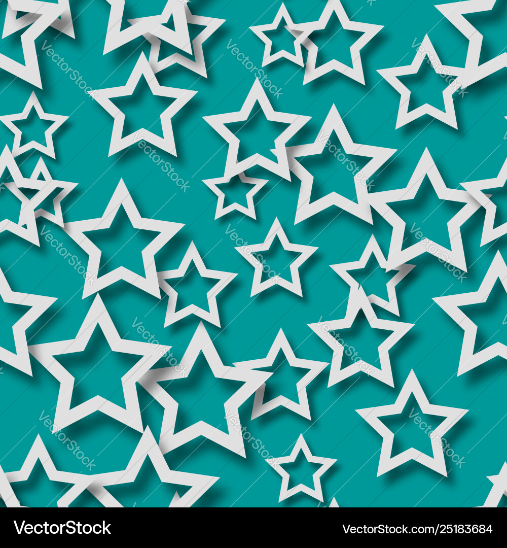 Abstract seamless pattern stars with shadows vector image