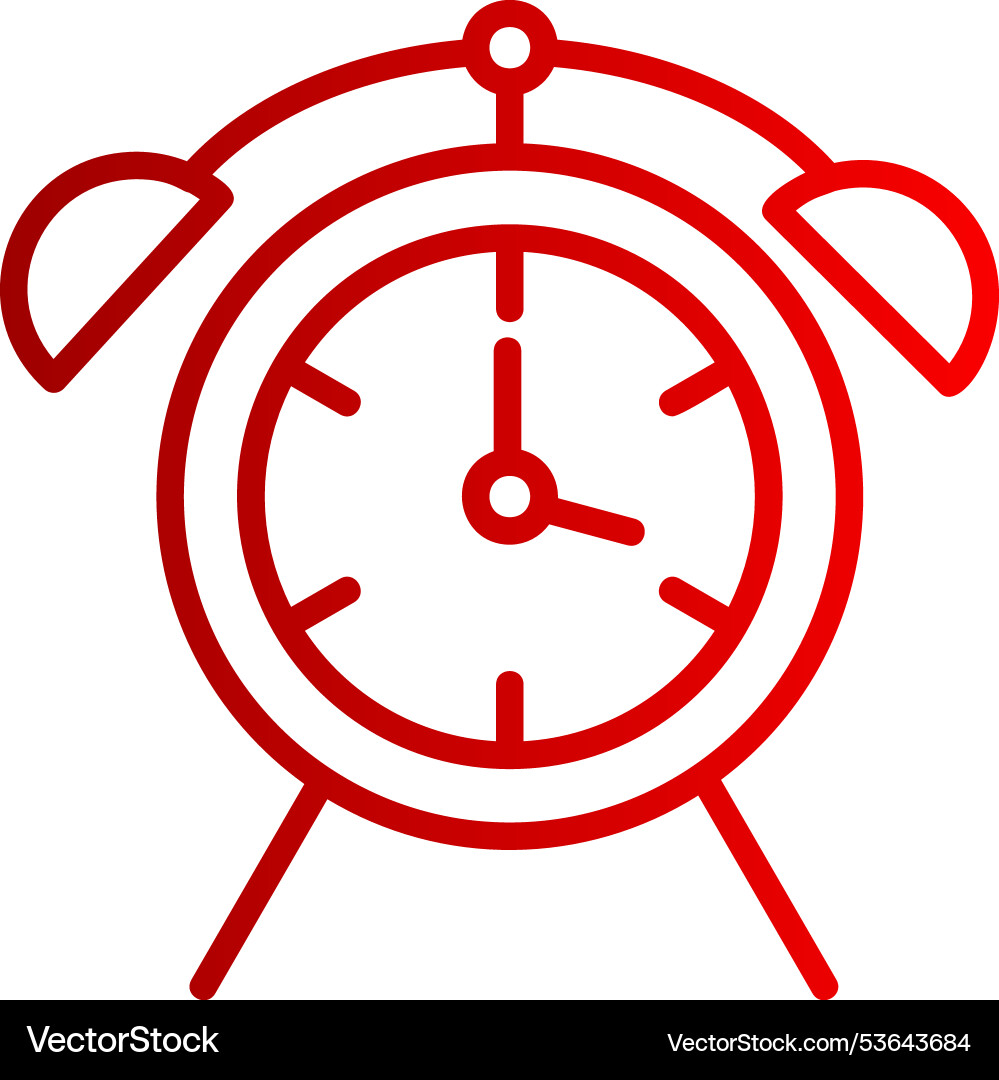 Alarm clock line gradient icon Vector Image