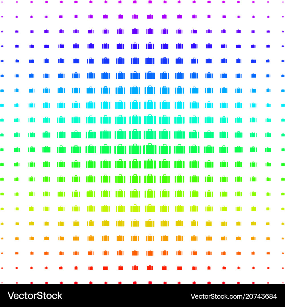 Baggage shape halftone spectrum pattern vector image