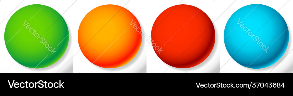 Blank empty circle orb and sphere button badge vector image