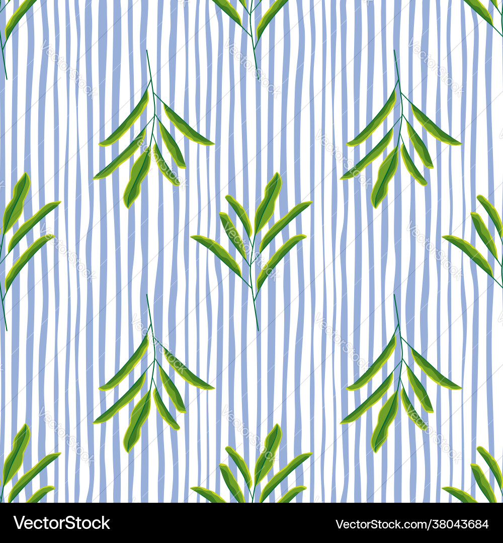 Botanic seamless pattern with simple green Botanic seamless pattern with simple green vector image