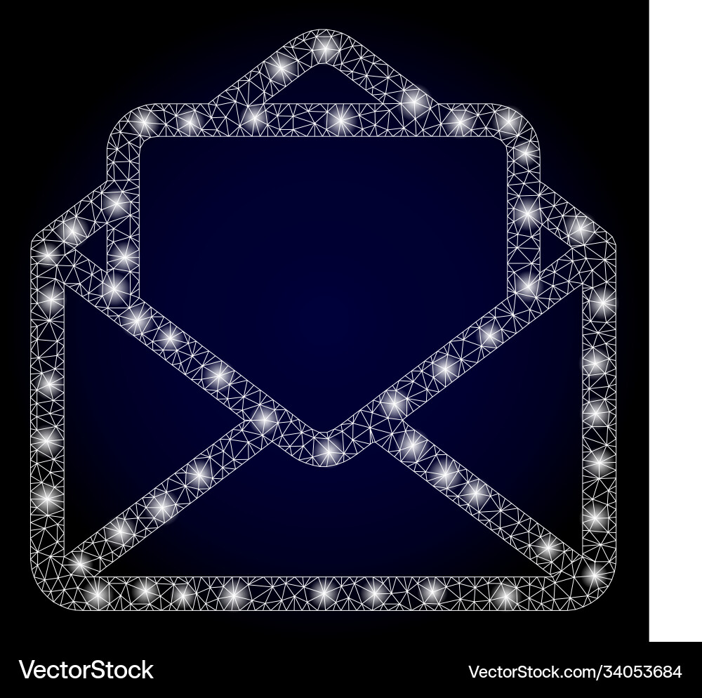 Bright web net open letter with glare spots Vector Image