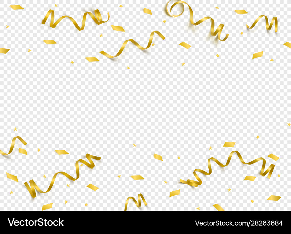 Celebration template with serpentine and confetti Vector Image
