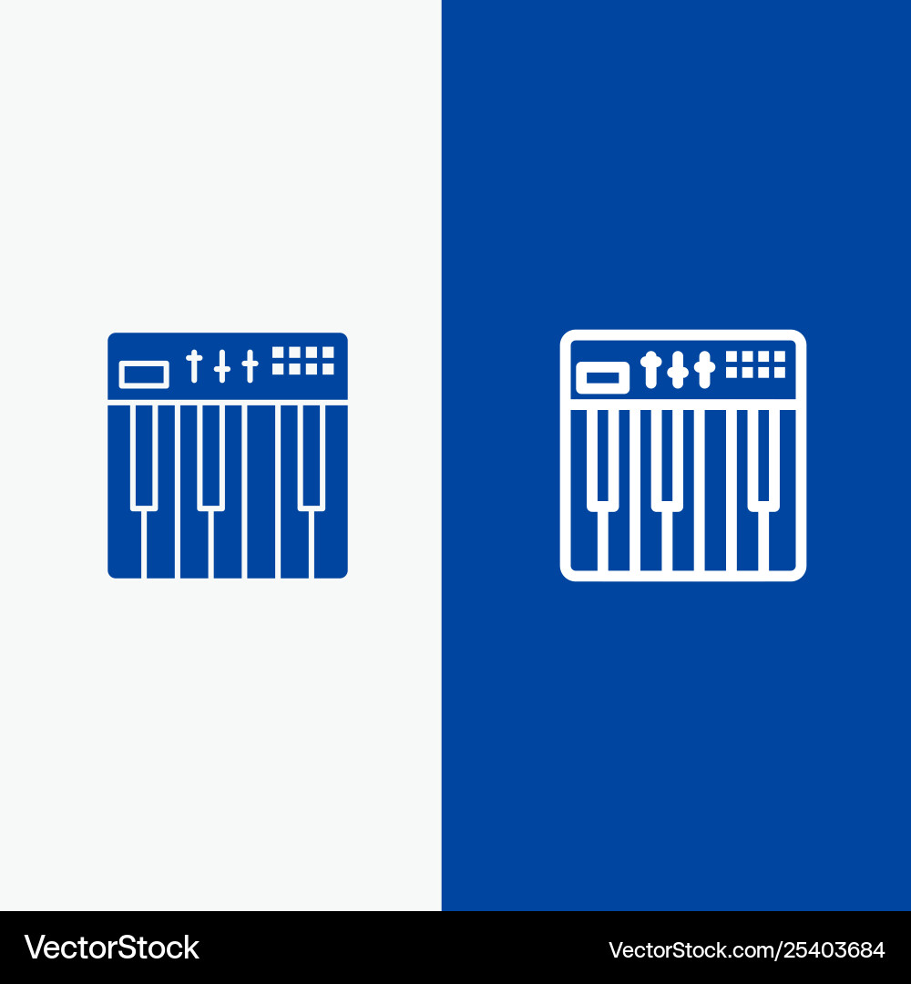 Controller hardware keyboard midi music line Controller hardware keyboard midi music line vector image