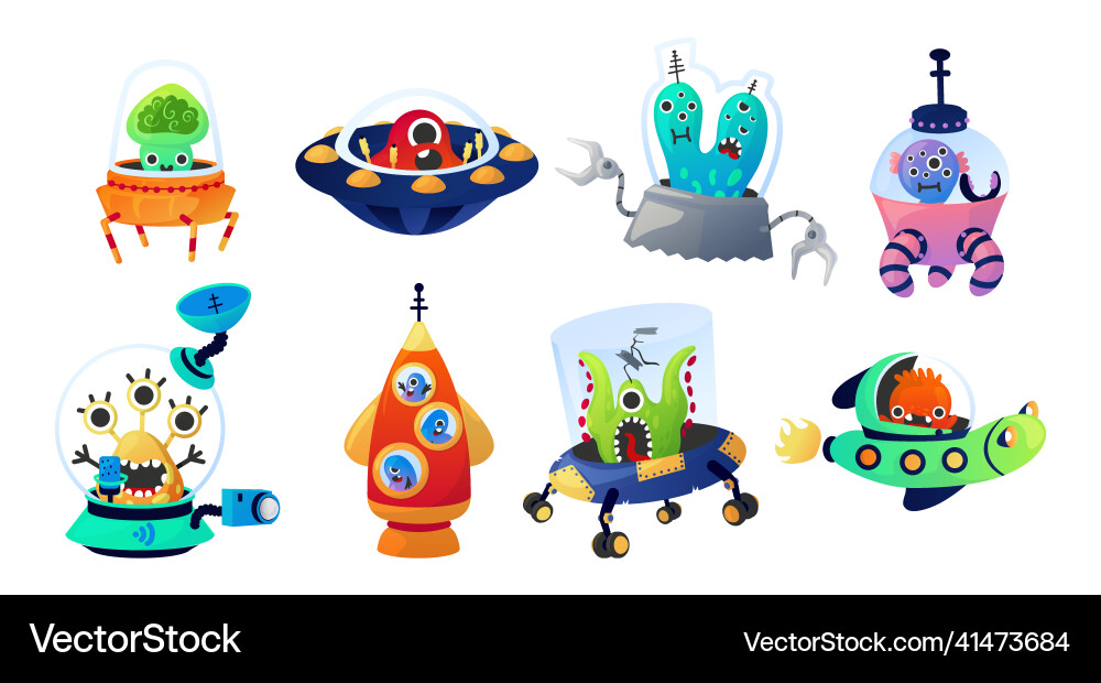 Cosmic Alien Invaders Vector Image