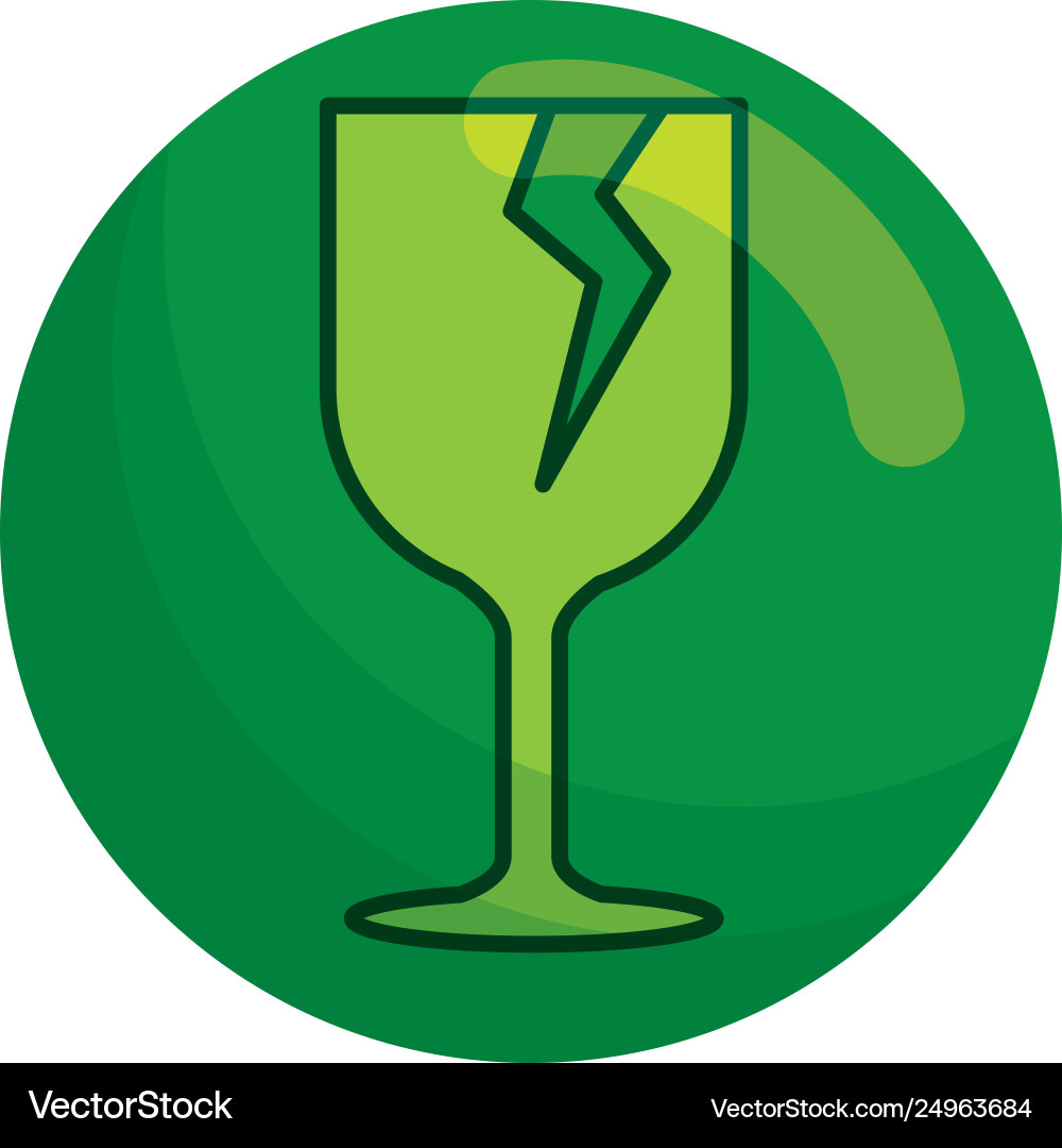 Cup break fragile symbol Vector Image