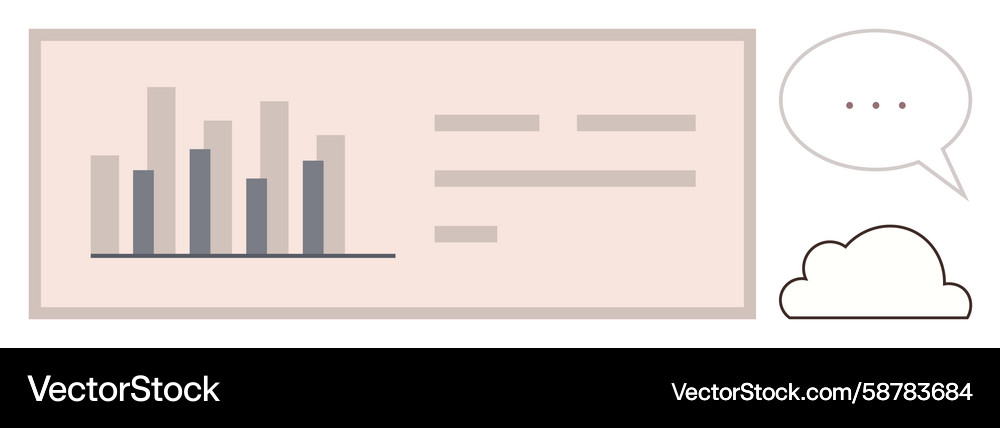Datenvisualisierung mit Balkendiagramm Textblöcken Datenvisualisierung mit Balkendiagramm Textblöcken Vektorbild