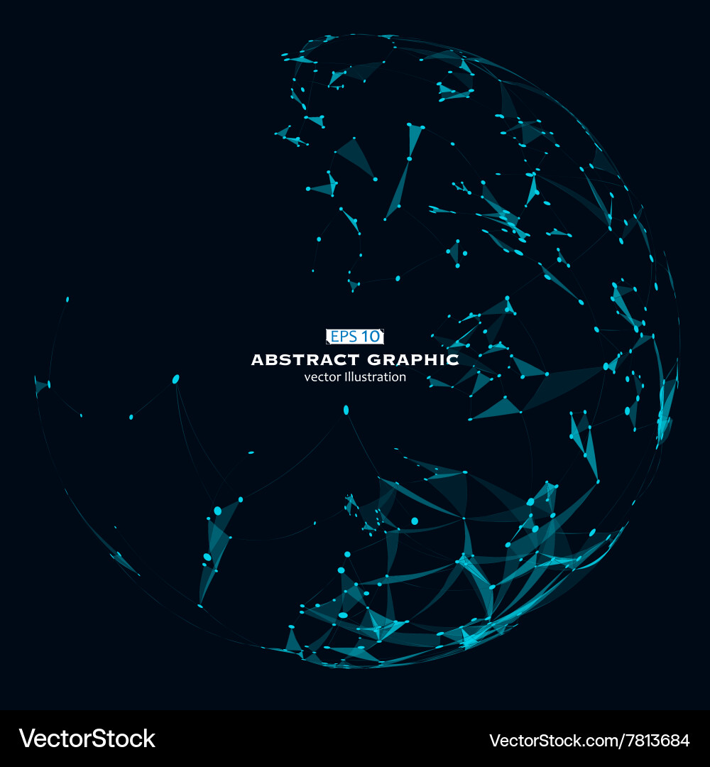 Dot line and surface consisting of abstract graph Vector Image