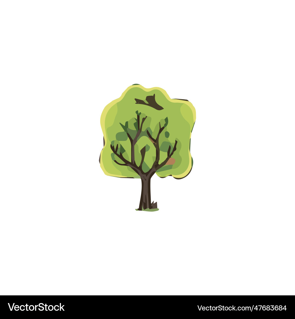 Flat minimal tree and bush simple abstract Flat minimal tree and bush simple abstract Vector Image