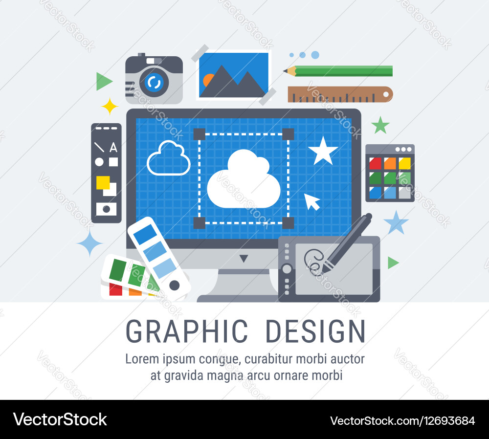 Graphic design for web vector image