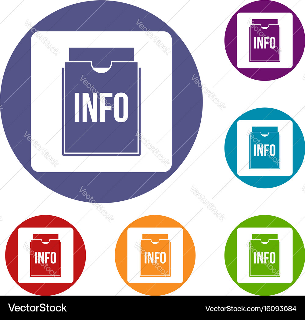 Info folder icons set vector image