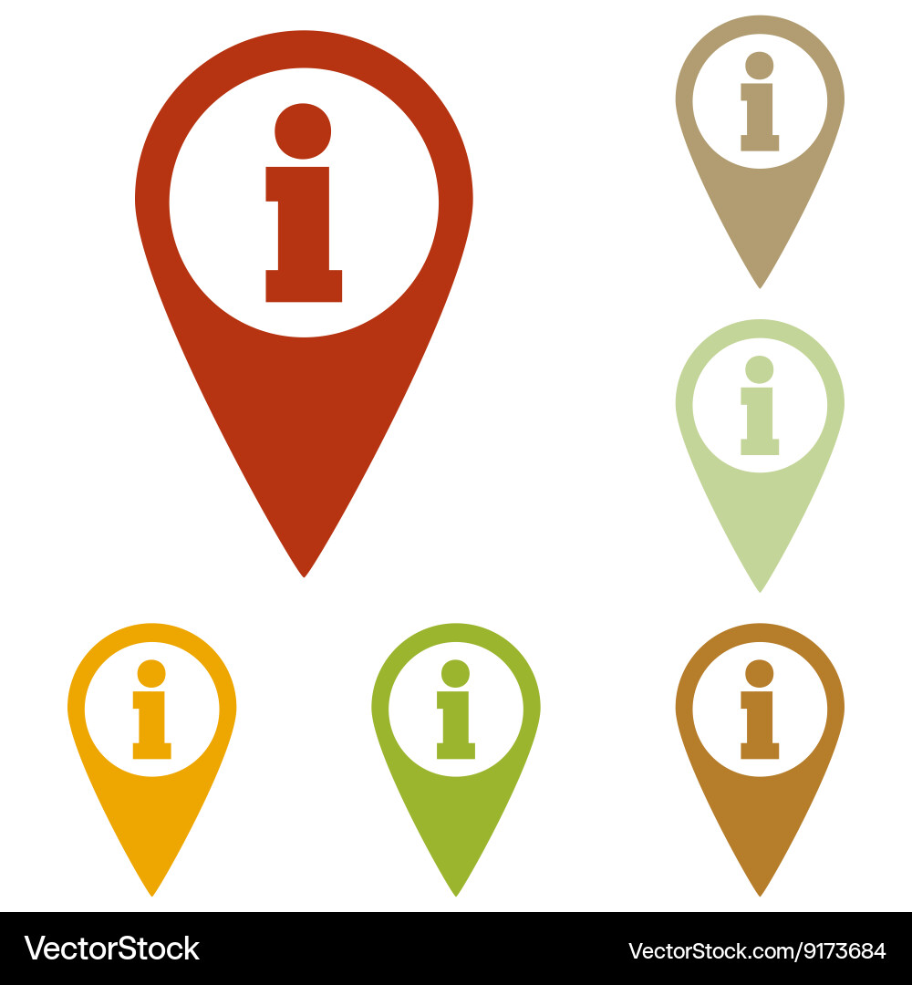 Map pointer with information sign Royalty Free Vector Image