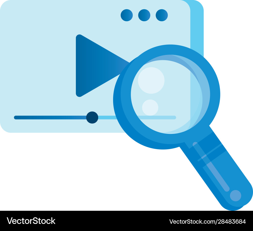 Media player template with play button vector image
