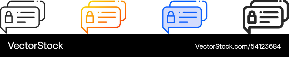 Message iconthin linear gradient blue stroke Vector Image