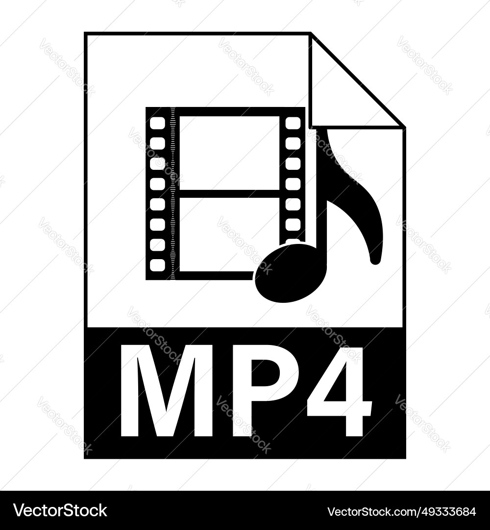 Modern flat design of mp4 file icon for web Modern flat design of mp4 file icon for web vector image