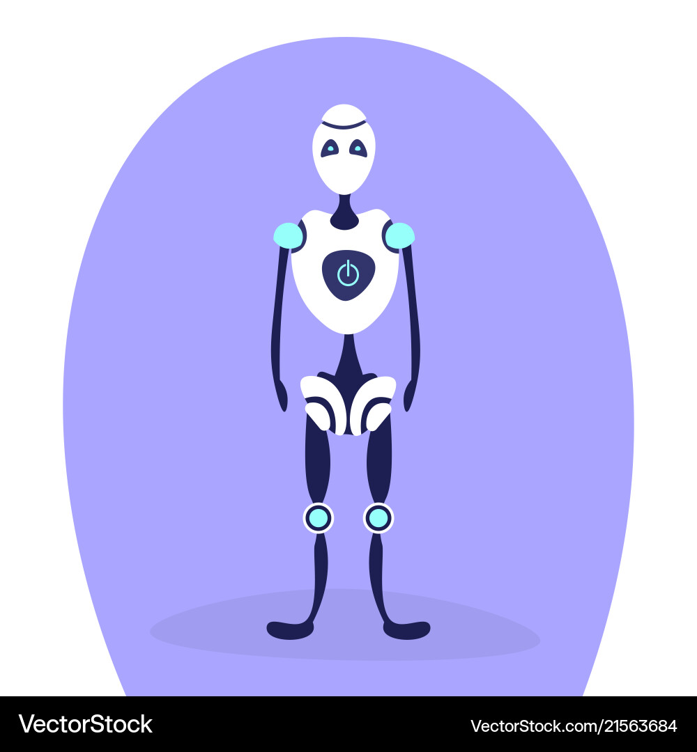 Modern robot standing pose bot helper artificial Modern robot standing pose bot helper artificial Vector Image