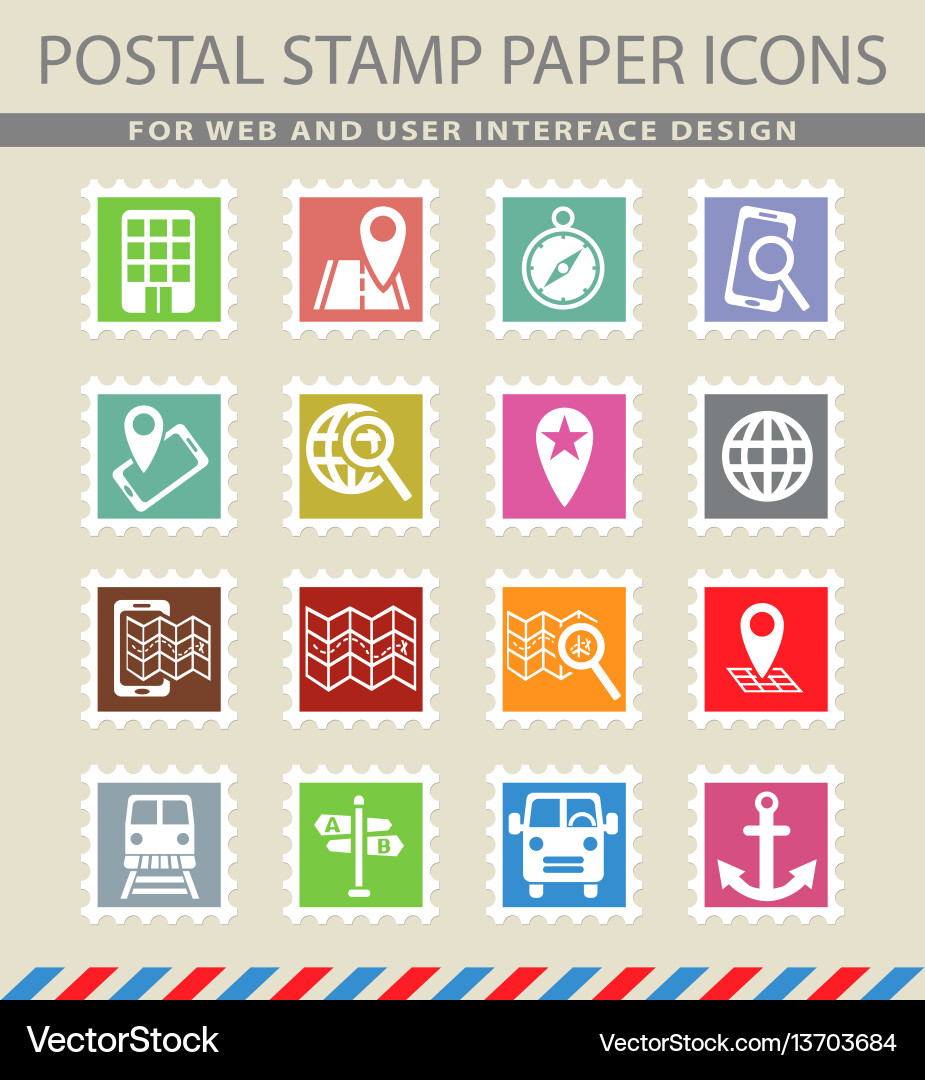 Navigation transport map icon set Navigation transport map icon set vector image