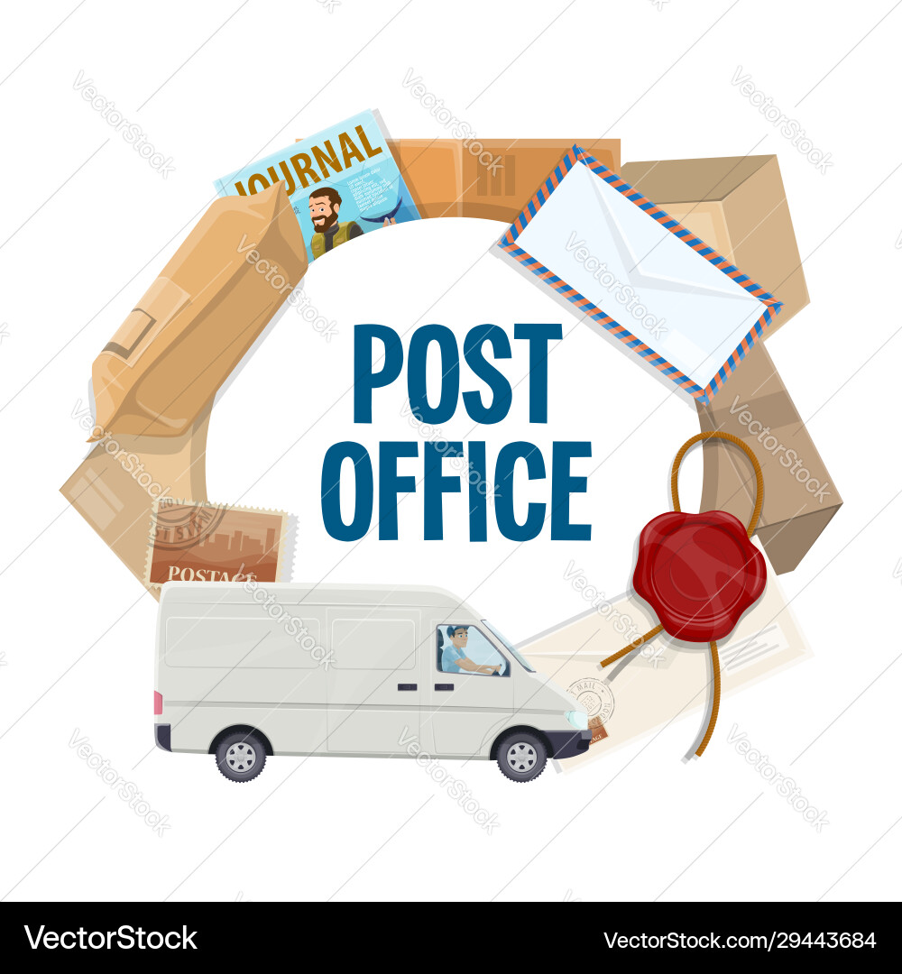 Paket Brief Poststempel Postversand LKW Paket Brief Poststempel Postversand LKW vektorbild