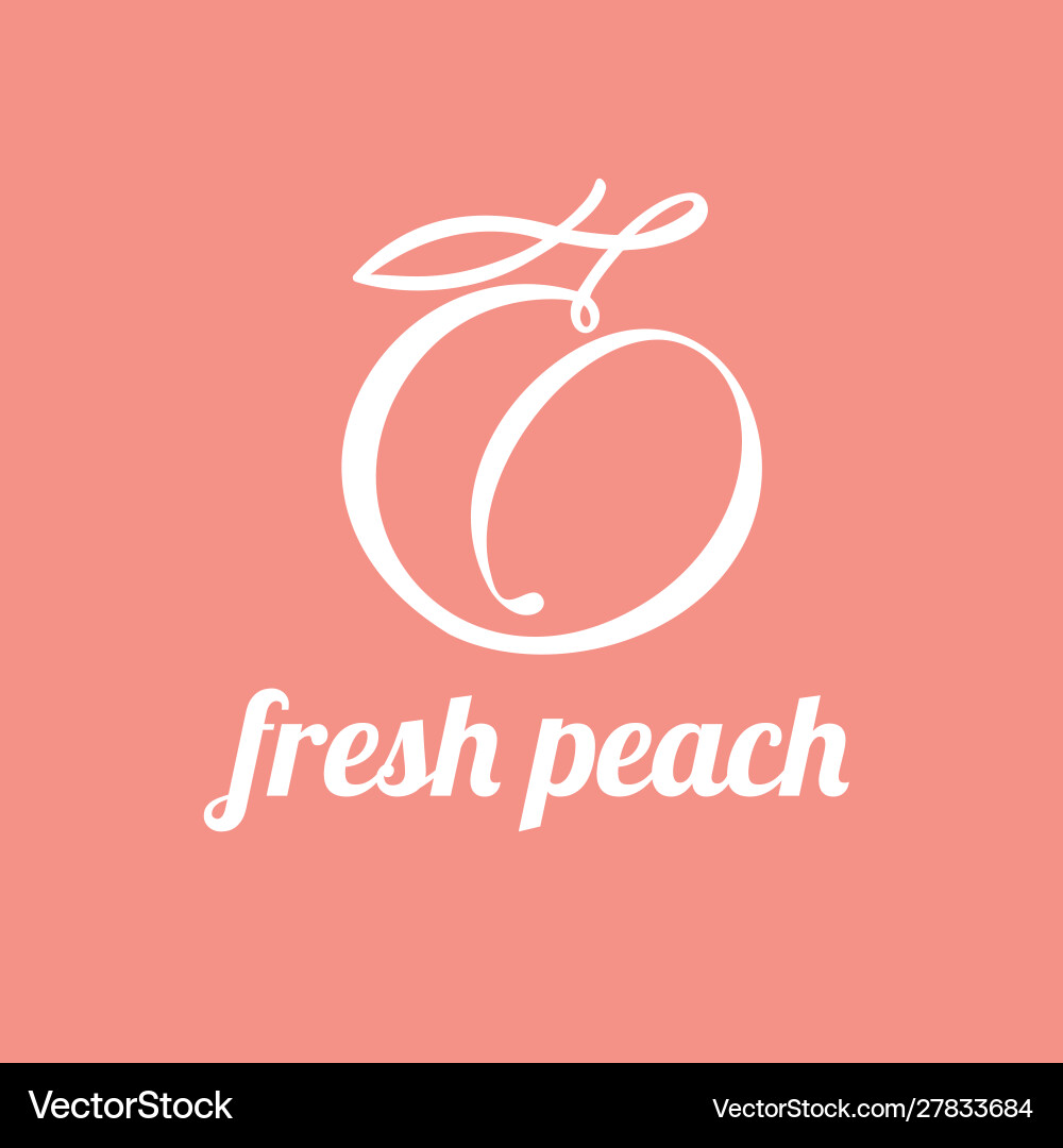 Peach continuous line drawing minimalistic linear vector image
