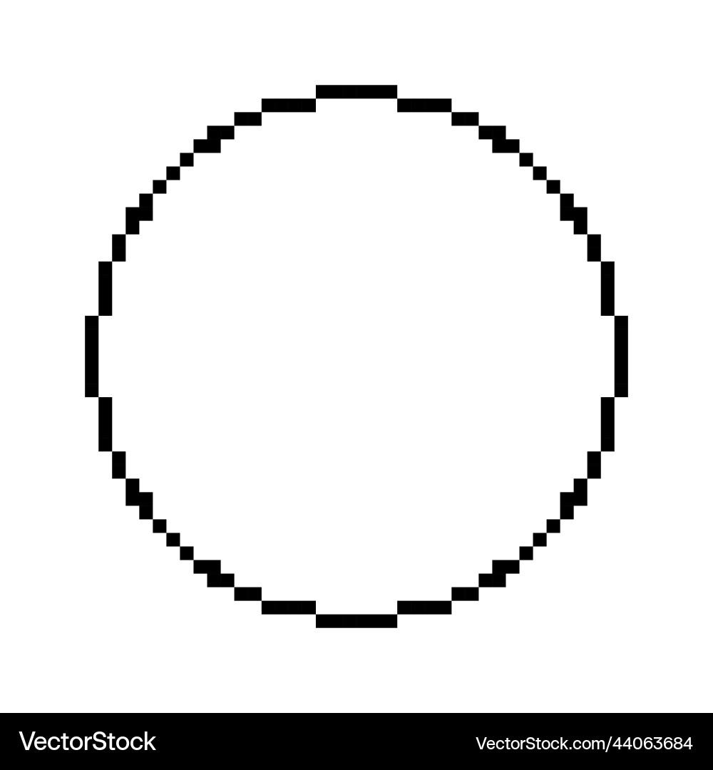 Pixelated Circular Border 8-Bit Icon vector image