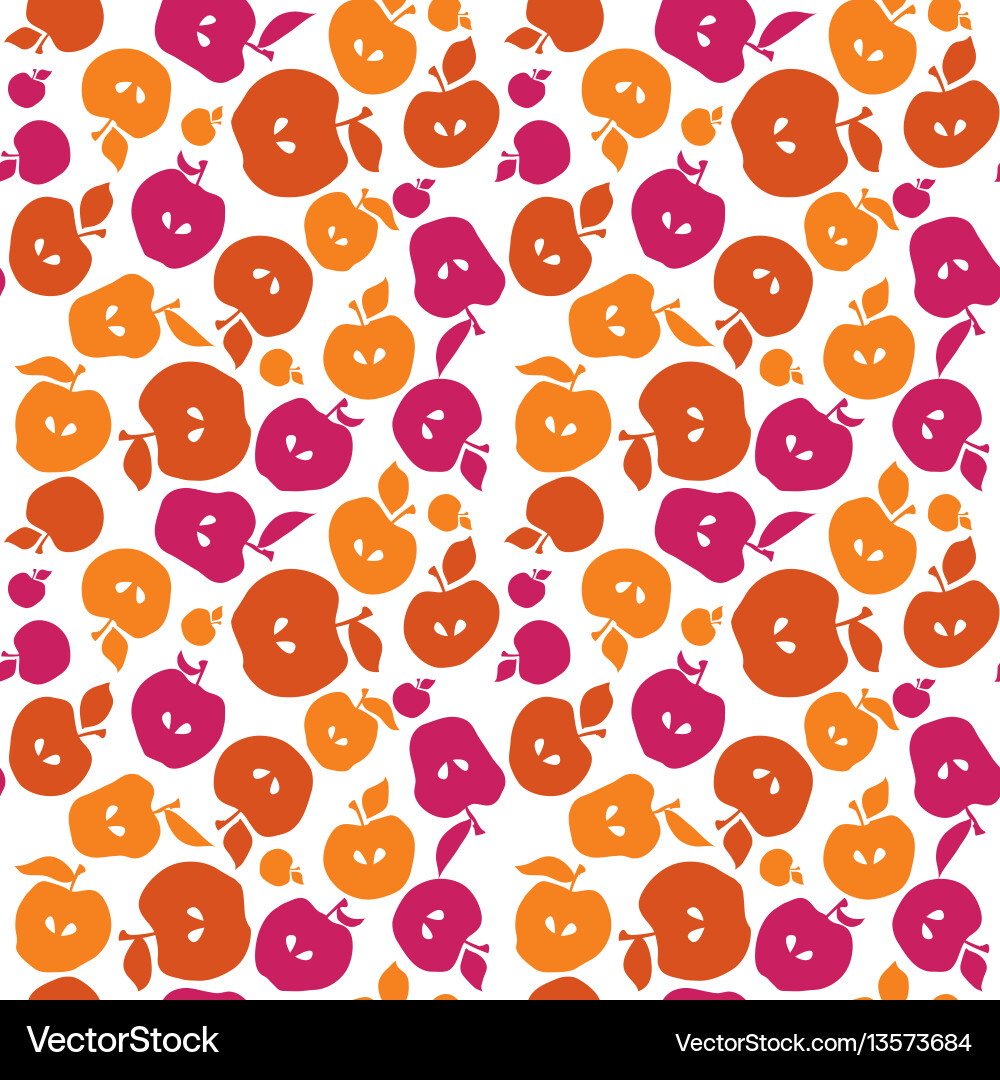 Red color simple flat apple fruit seamless pattern Red color simple flat apple fruit seamless pattern vector image