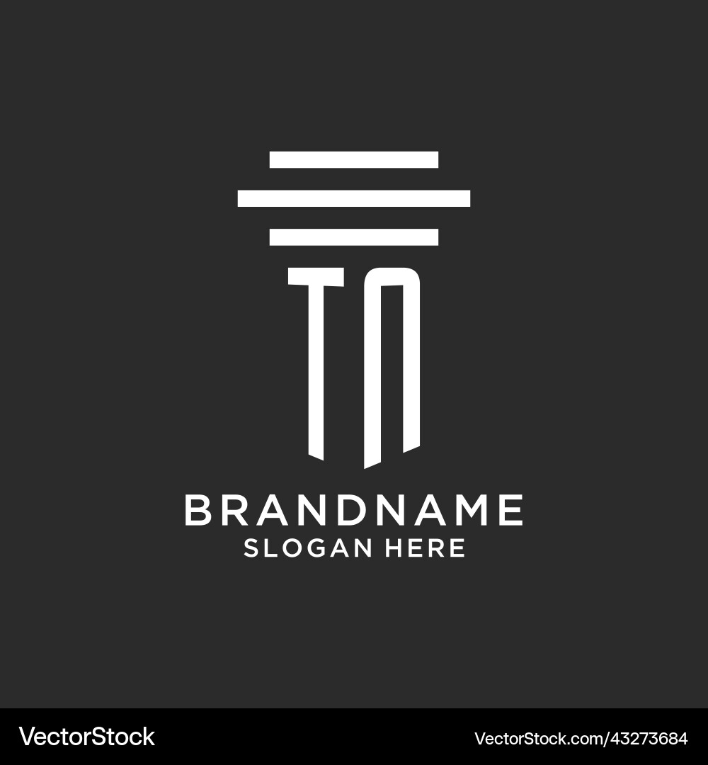 Tn initials with simple pillar logo design Vector Image