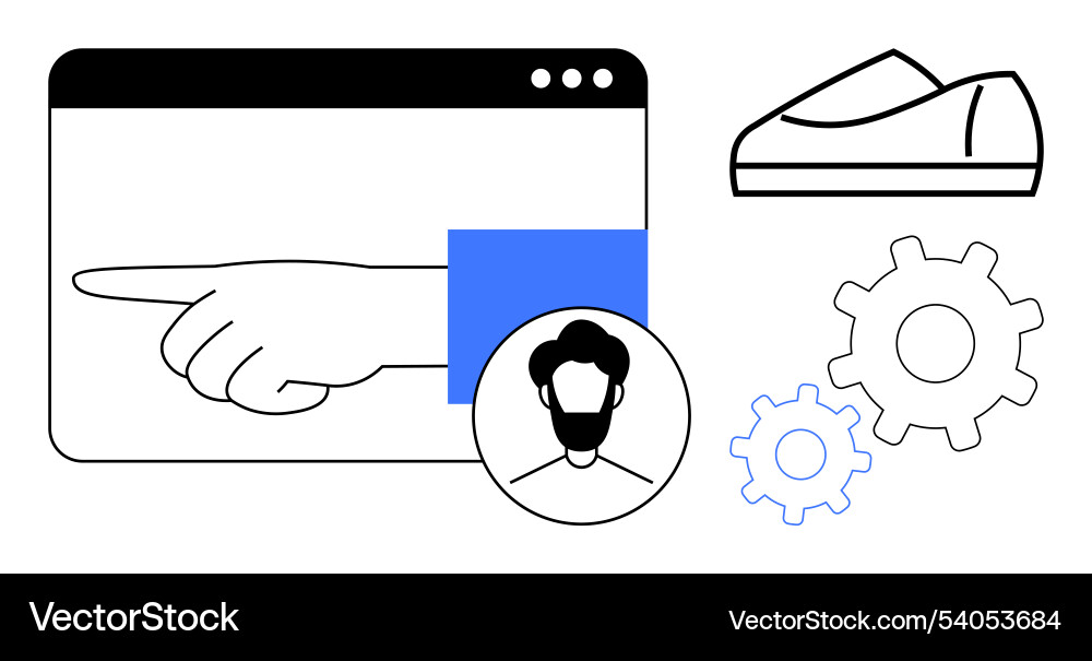User interface design elements with person icon User interface design elements with person icon vector image