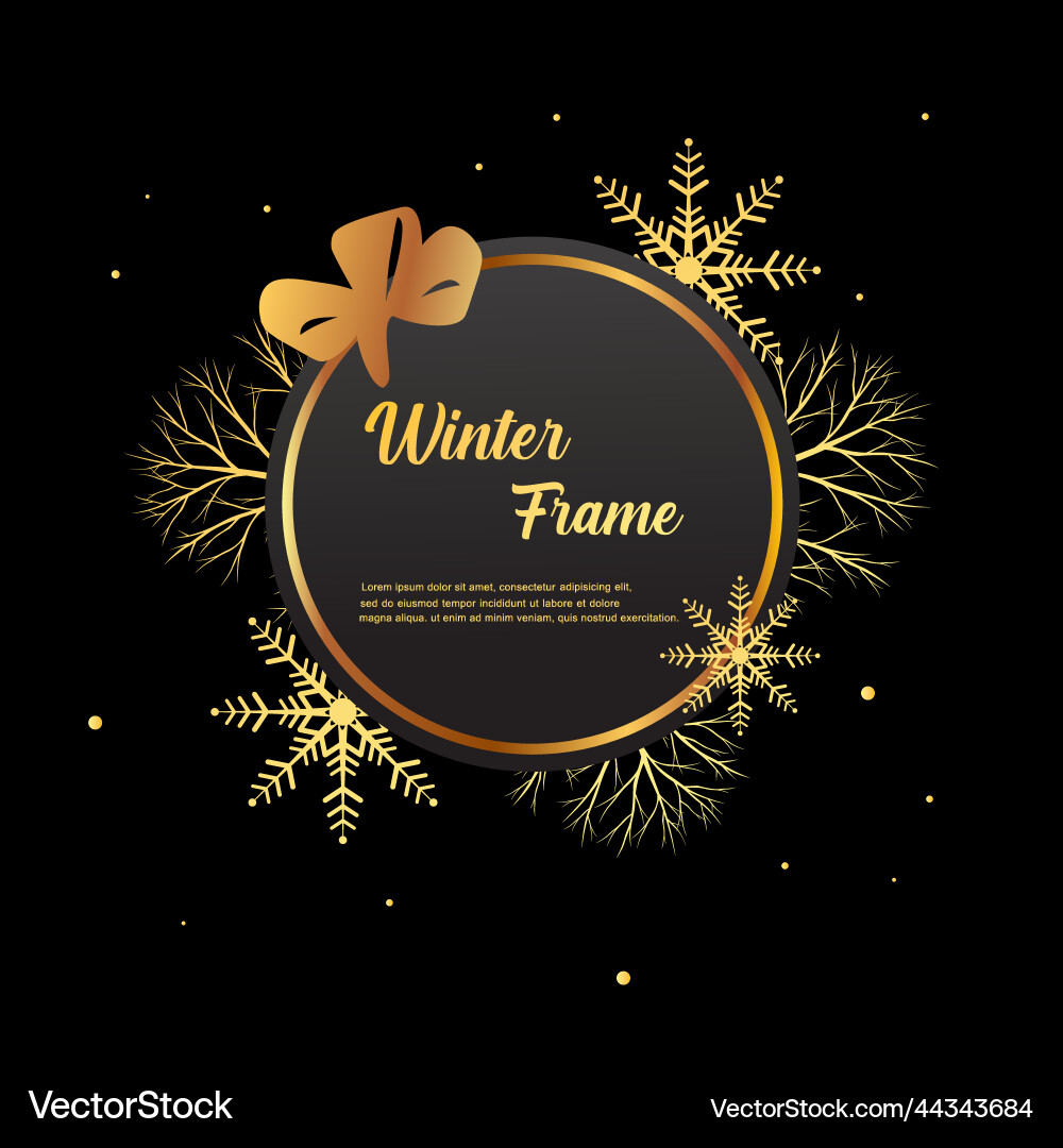 Winter round frame with snowflake and space Vector Image