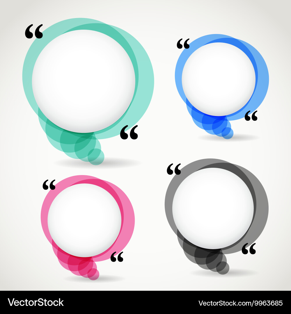 Abstract color speech clouds collection quote Vector Image