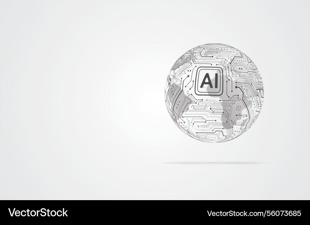 Abstract global artificial intelligence network Vector Image