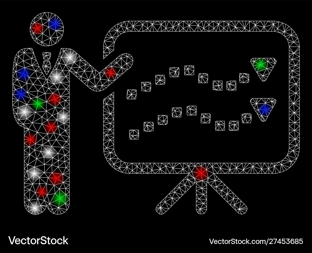 Bright mesh wire frame trends lecture with flash Bright mesh wire frame trends lecture with flash vector image