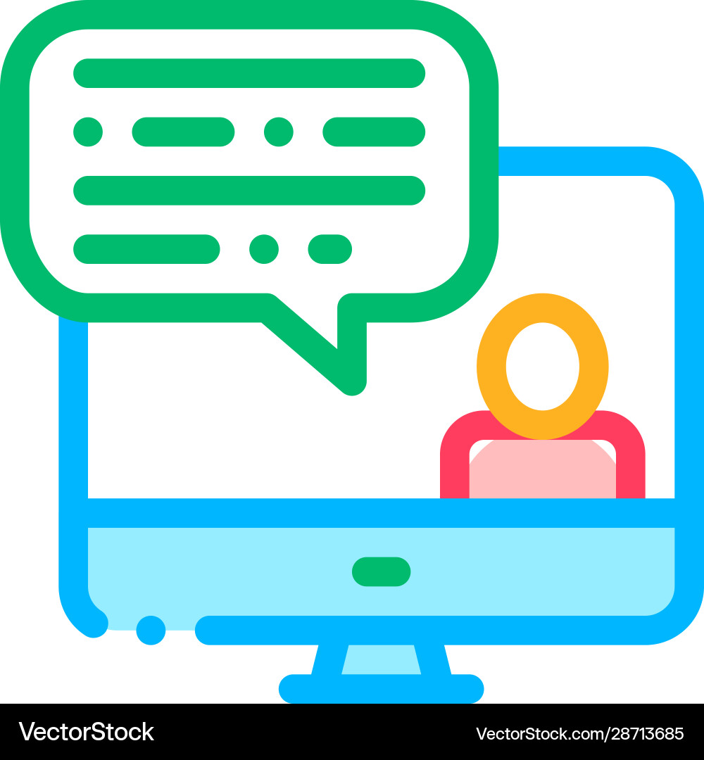 Computer screen and avatar internet discuss Vector Image