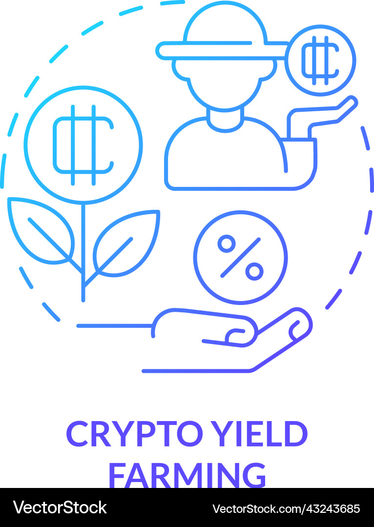 Crypto yield farming blue gradient concept icon – Royalty-Free Vector |  VectorStock