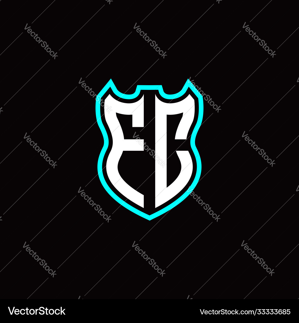 F c initial logo design with shield shape F c initial logo design with shield shape vector image