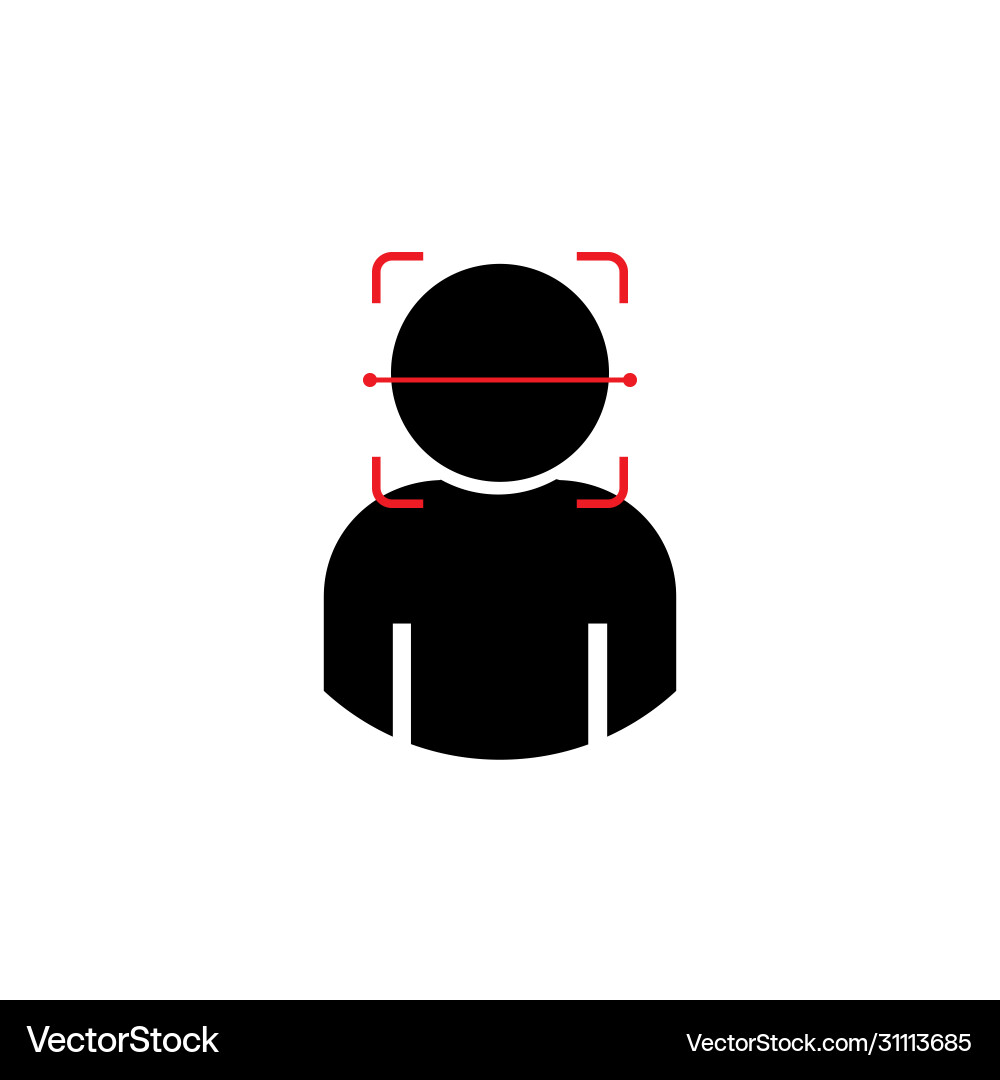 Face id recognition icon on empty background vector image