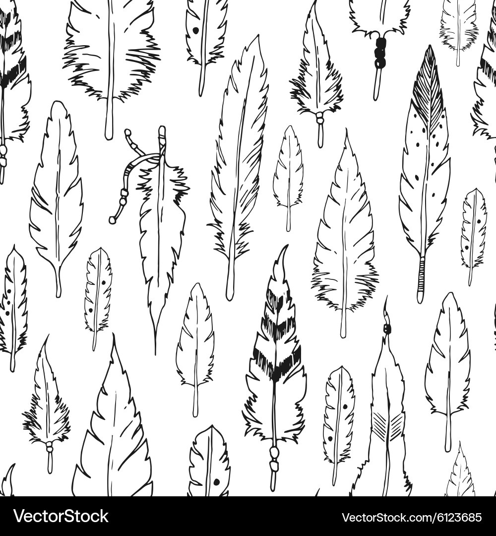 Feather background retro pattern vector image