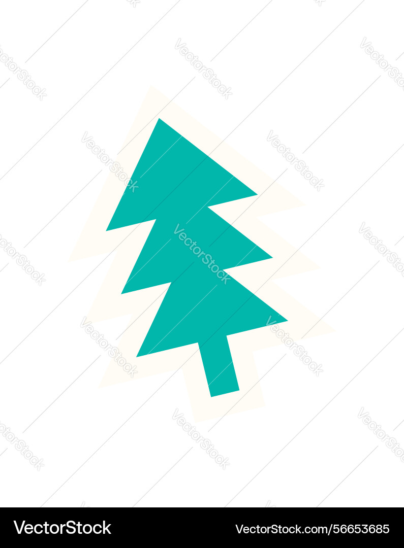 Flat abstract tree element sticker Vector Image