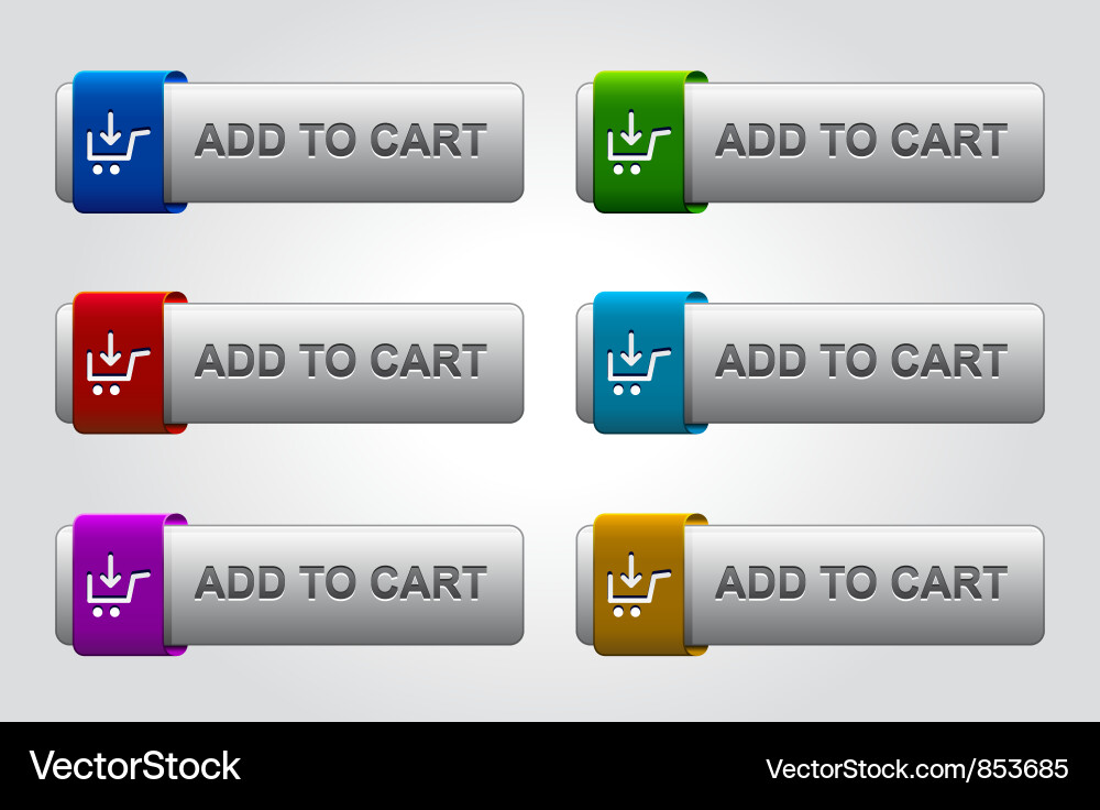 Glossy Add to Cart Buttons vector image