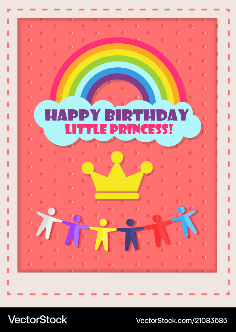 Happy Birthday Princess Card Happy Birthday Princess Card vektorbild