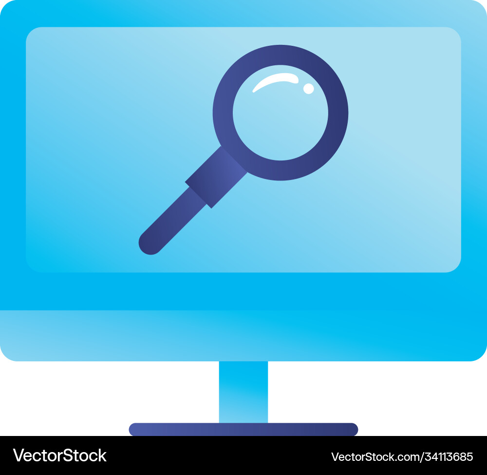 Lupe in computer gradient style icon design Lupe in computer gradient style icon design vector image
