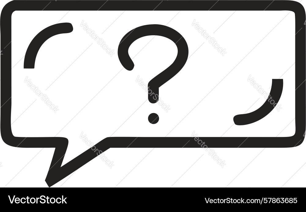 Multiple questions in speech bubble for complex vector image