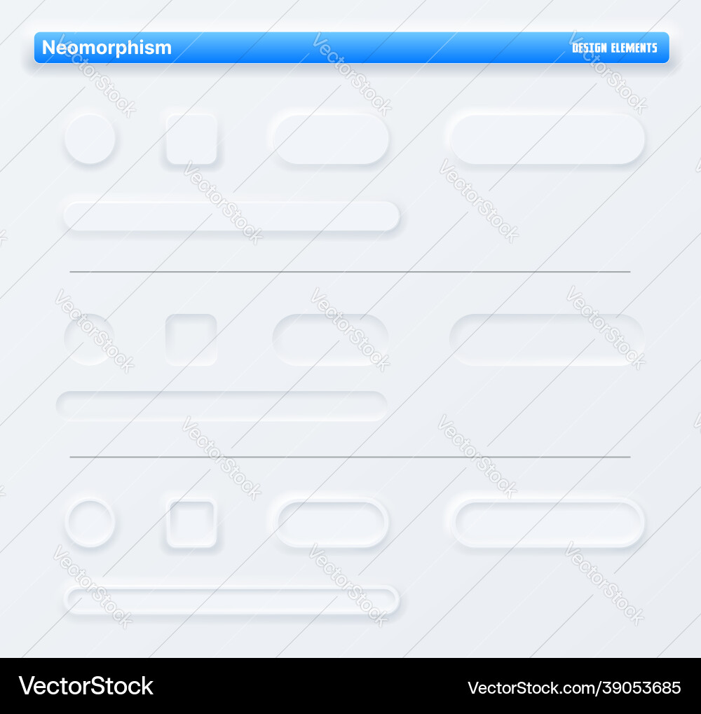 Neomorphic app buttons navigation web interface Neomorphic app buttons navigation web interface vector image