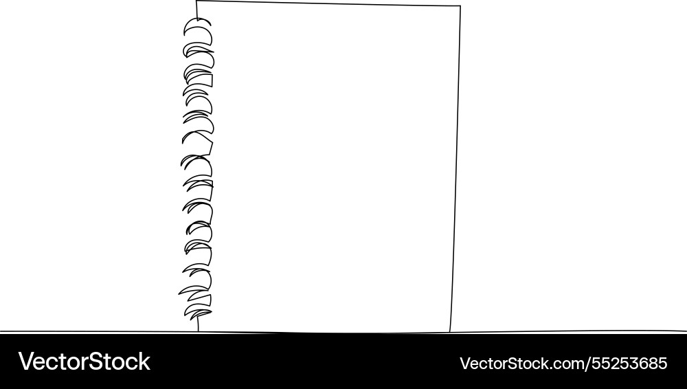 Notebook for studying notes one line art Notebook for studying notes one line art vector image