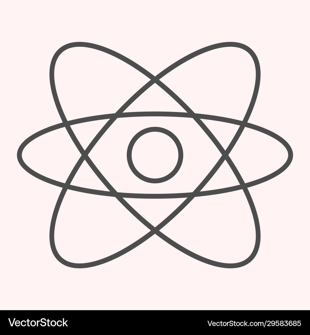 Orbits thin line icon circular atom physical Vector Image