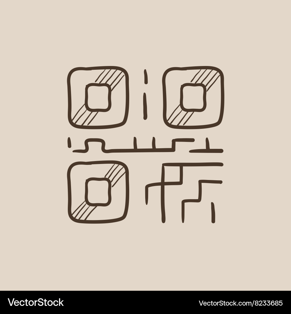 Qr code sketch icon Vector Image