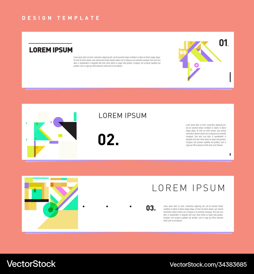 Set abstract banner web design template retro Set abstract banner web design template retro Vector Image