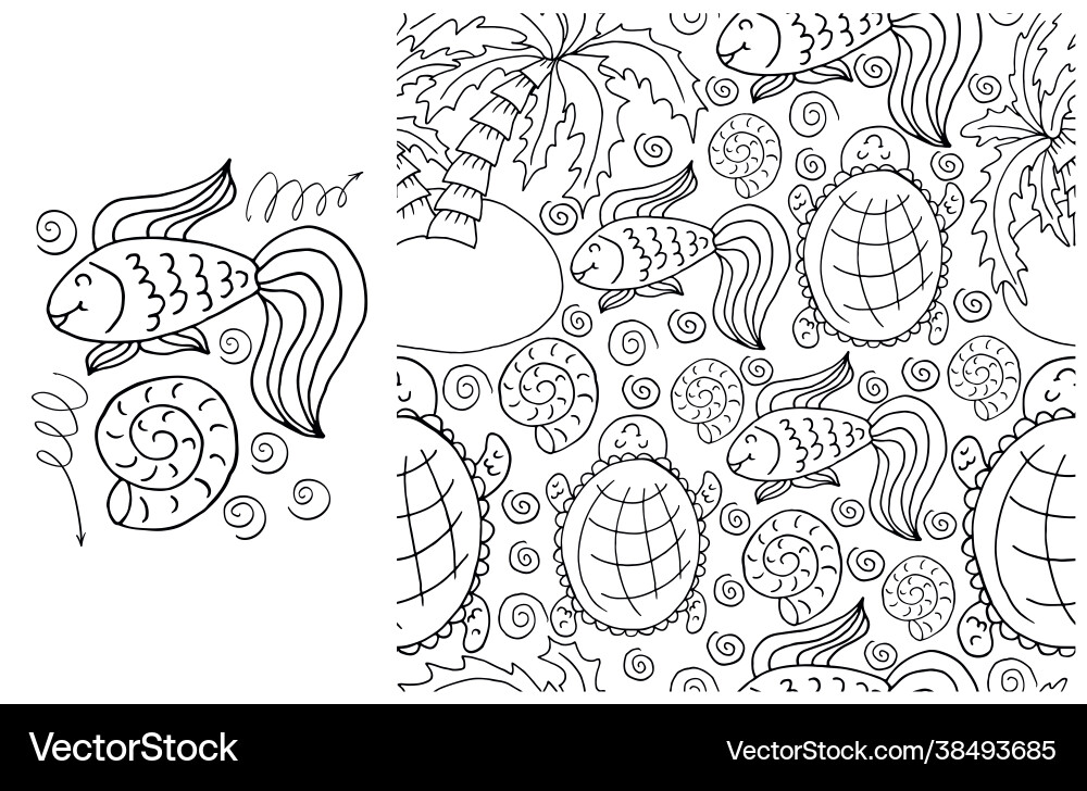 Set element and seamless pattern ideal Set element and seamless pattern ideal vector image